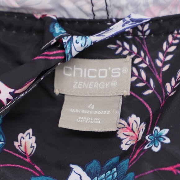 CHICO'S Zenergy Floral & Paisley Packable Rain Jacket Windbreaker Size 4 (20/22) - Picture 6 of 8